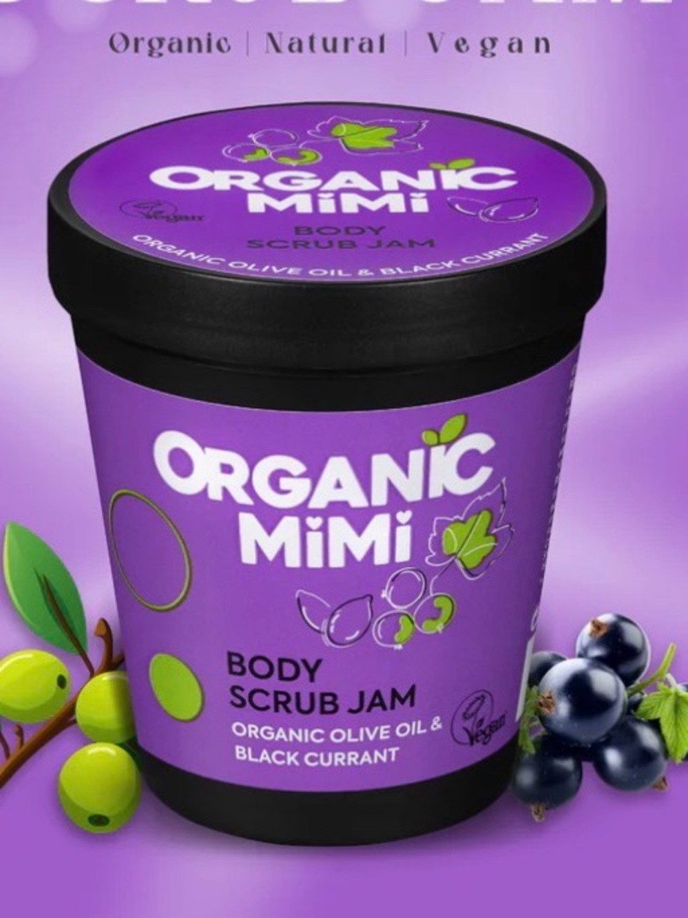 Organic Mimi, Body Scrub Jam Olive & Black Currant, 250 g